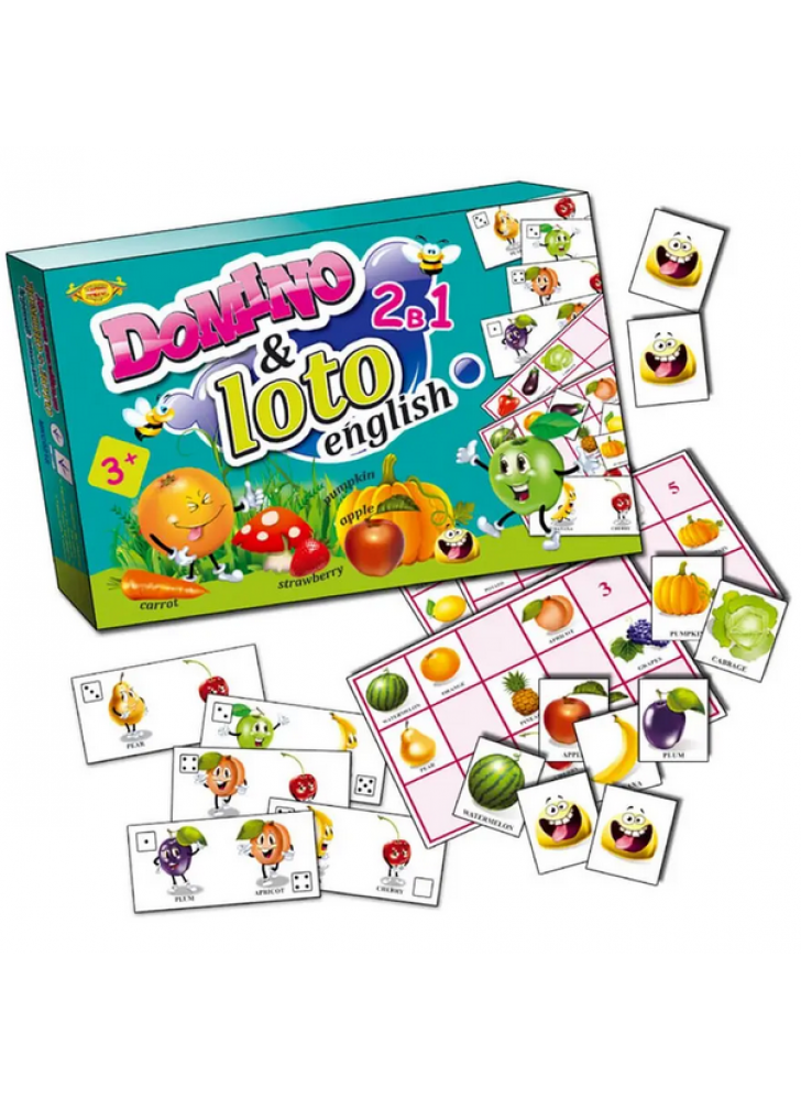 Англійське Доміно + Лото. Фрукти