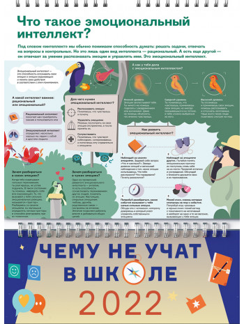 Умный настенный календарь на 2022 год «Чему не учат в школе» (на русском) книга купить
