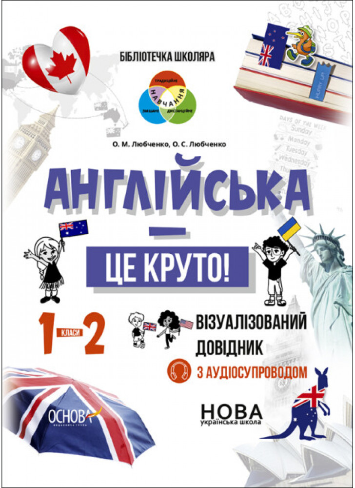 Бібліотечка школяра. Англійська - це круто! Візуалізований довідник. 1-2 класи