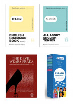 Комплект All about English tenses + English grammar book В1-В2 + The Devil wears Prada (C1) + Phrasal Verbs B2-С1