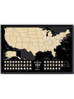 Скретч карта CША "Travel Map USA Black" (тубус)
