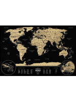 Скретч карта cвіту "Travel Map Weekend Black World gold" (тубус)
