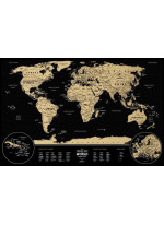 Скретч карта cвіту "Travel Map Weekend Black World gold" (тубус)