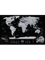 Скретч карта cвіту "Travel Map Weekend Black World silver" (тубус)