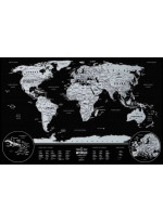 Скретч карта cвіту "Travel Map Weekend Black World silver" (тубус)