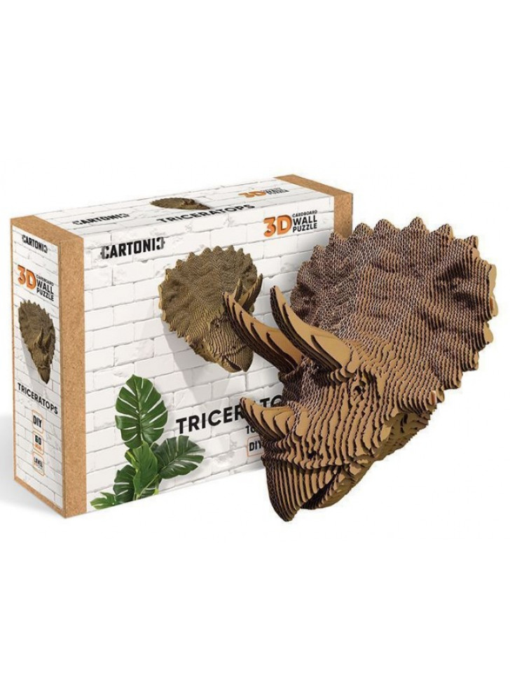 Картонний настінний конструктор "Cartonic 3D Puzzle TRICERATOPS"