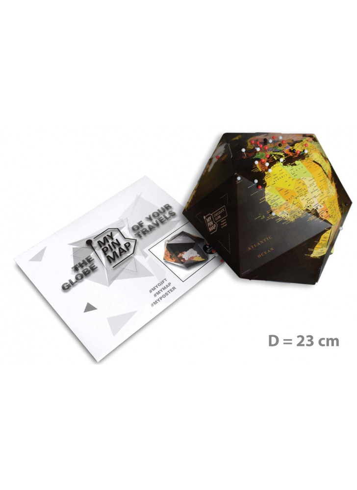 My Pin Map CHOCOLATE GLOBE об’ємний 3D Pin Глобус шоколадного кольору