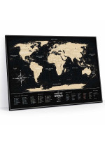 Скретч карта світу "Travel Map Black World" (рама)