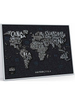 Скретч карта світу "Travel Map Letters Map" (рама)
