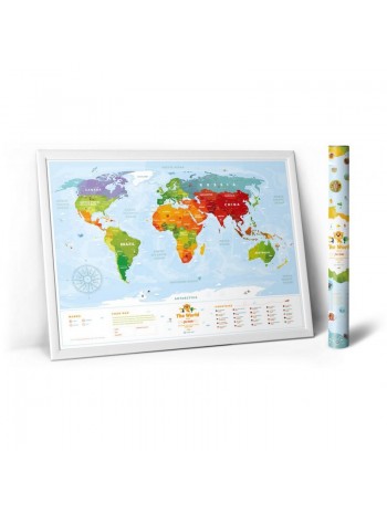 Карта світу "Travel Map Kids Sights" (рос+англ) (тубус) книга купить
