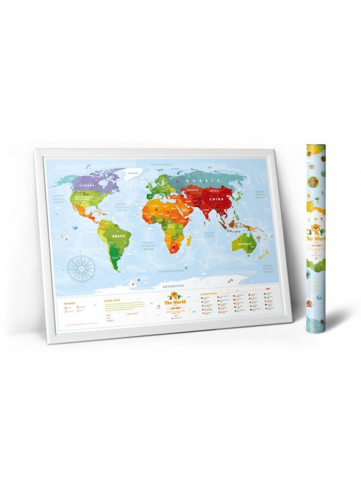 Карта світу "Travel Map Kids Sights" (рос+англ) (тубус)