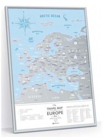 Скретч Карта Европы Travel Map Silver в раме книга купить