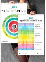 Комплект из двух умных настенных календарей на 2020 год «12 soft skills 21 века» и «Здоровый и счастливый год»
