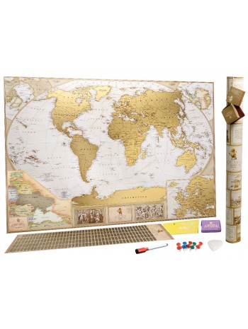 Скретч карта мира 3 в 1 My Map Antique edition в тубусе книга купить