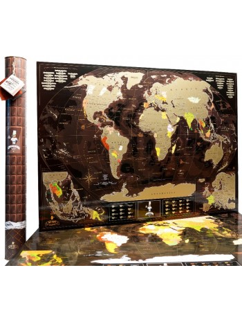 Скретч карта мира 3 в 1 My Map Chocolate edition в тубусе книга купить